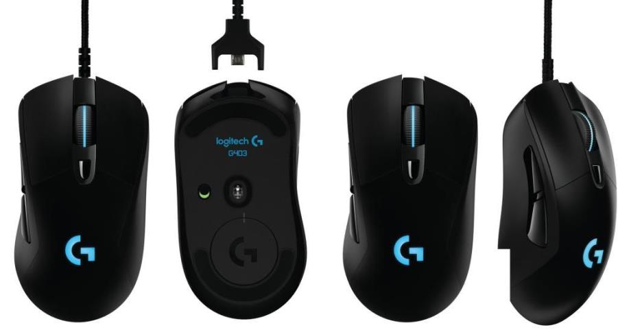 Logitech G403 Prodigy – втрое место среди лучших беспроводных игровых мышек