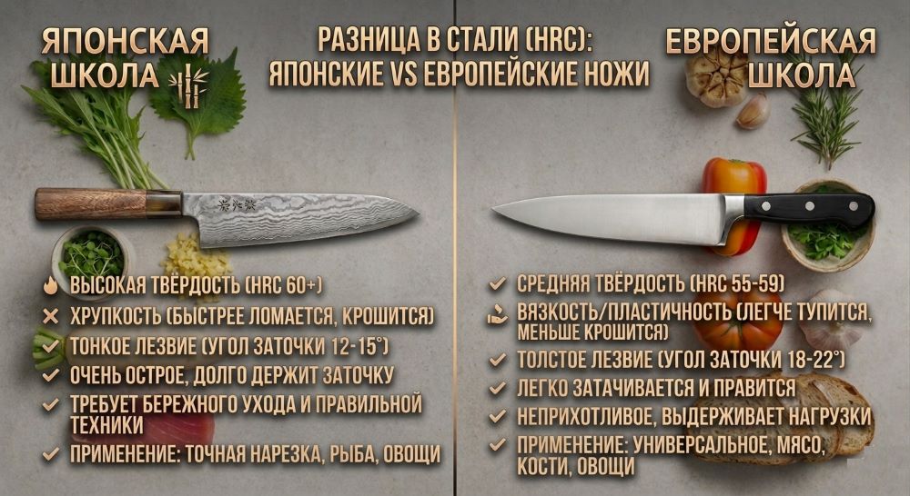 Японская школа против европейской различие в стали