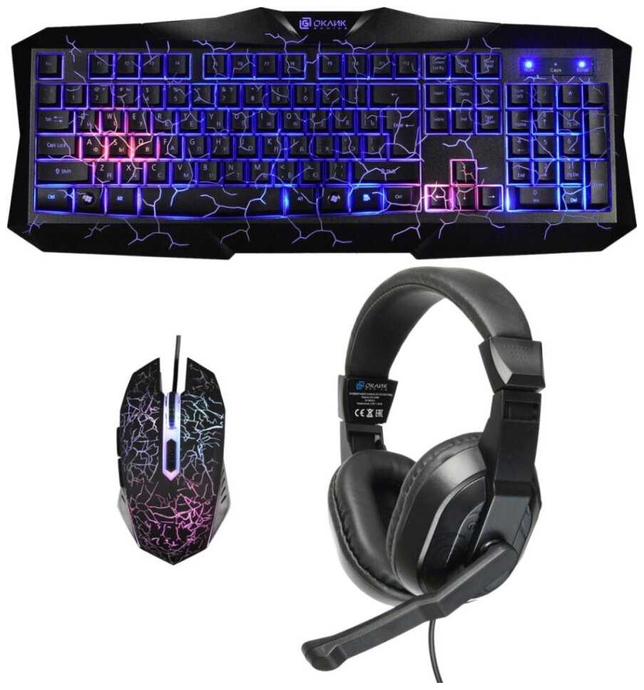 Oklick HS-HKM100G (489352) RGB черный