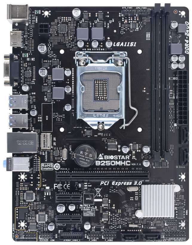 Biostar B250MHC 1151 B250 DDR4 mATX HDMI
