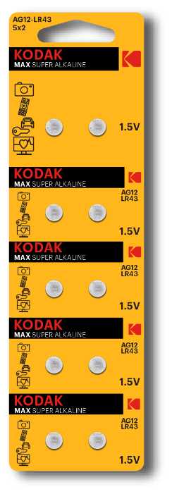 Kodak LR43 (LR1142, V13GA, AG12, G12, RW84) 10 шт