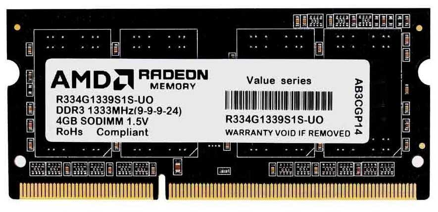 AMD 4 ГБ DDR3 SODIMM (R334G1339S1S-UO)