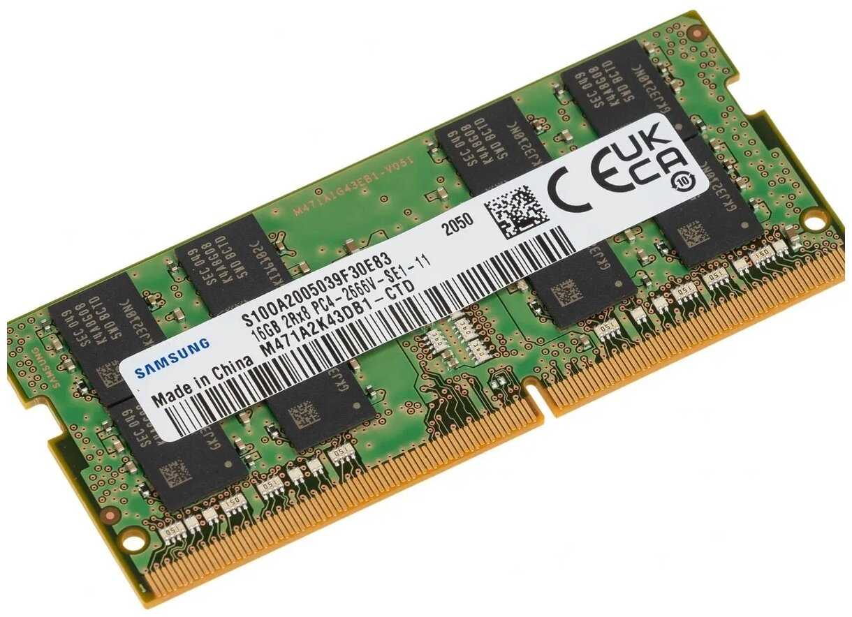 Samsung 16 ГБ DDR4 2666 МГц SODIMM CL19 M471A2K43DB1-CTD