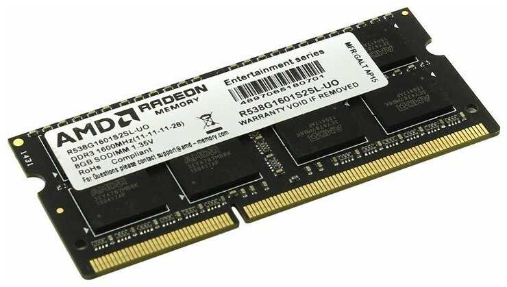 AMD 8 ГБ DDR3L 1600 МГц SODIMM CL11 R538G1601S2SL-UO