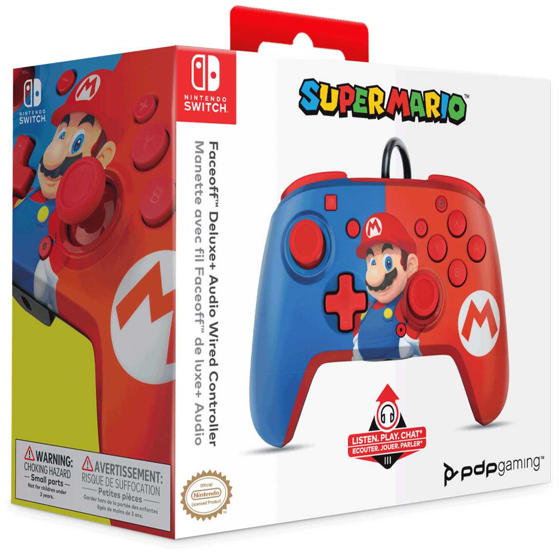 Nintendo Switch Faceoff Deluxe+ Audio Mario [Синий/Красный]