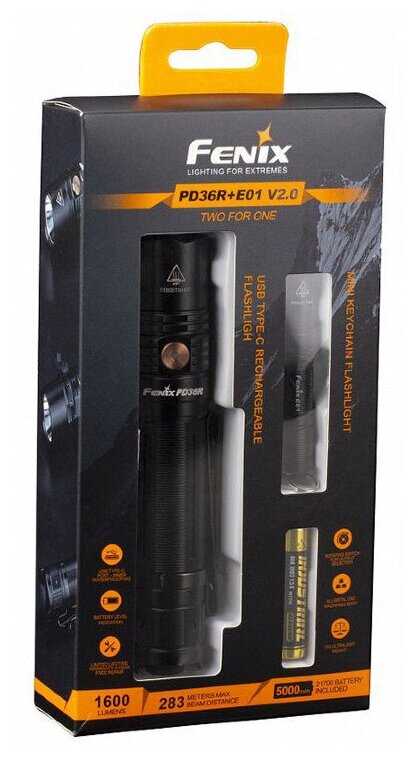 Fenix PD36R LED Flashlight+E01 V2.0