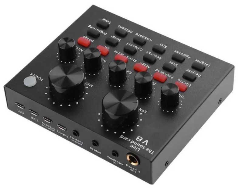 Oem Внешняя звуковая карта V8 для микрофона с Bluetooth