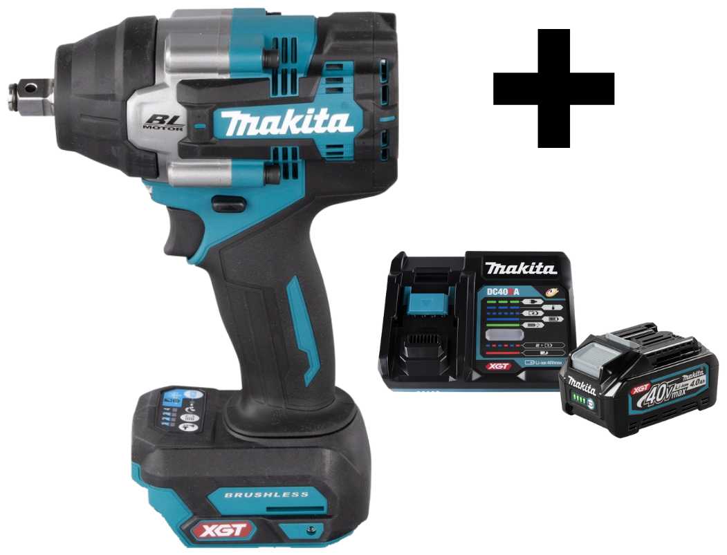 Makita XGT TW007GZ BL 40В + АКБ 4ач. и ЗУ 191J67