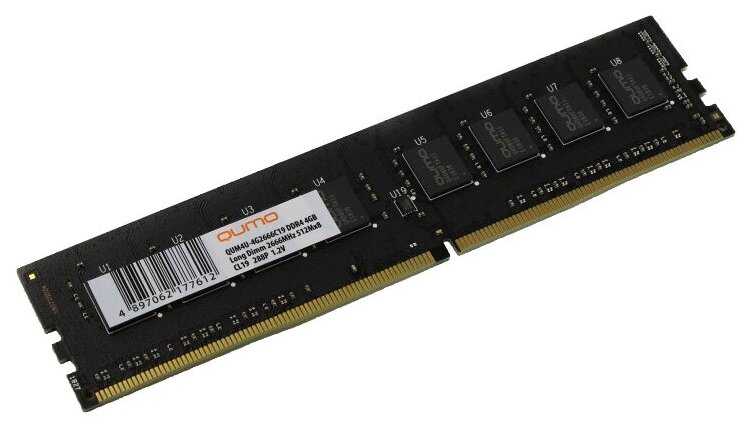 Qumo 4 ГБ DDR4 DIMM CL19 (QUM4U-4G2666C19)