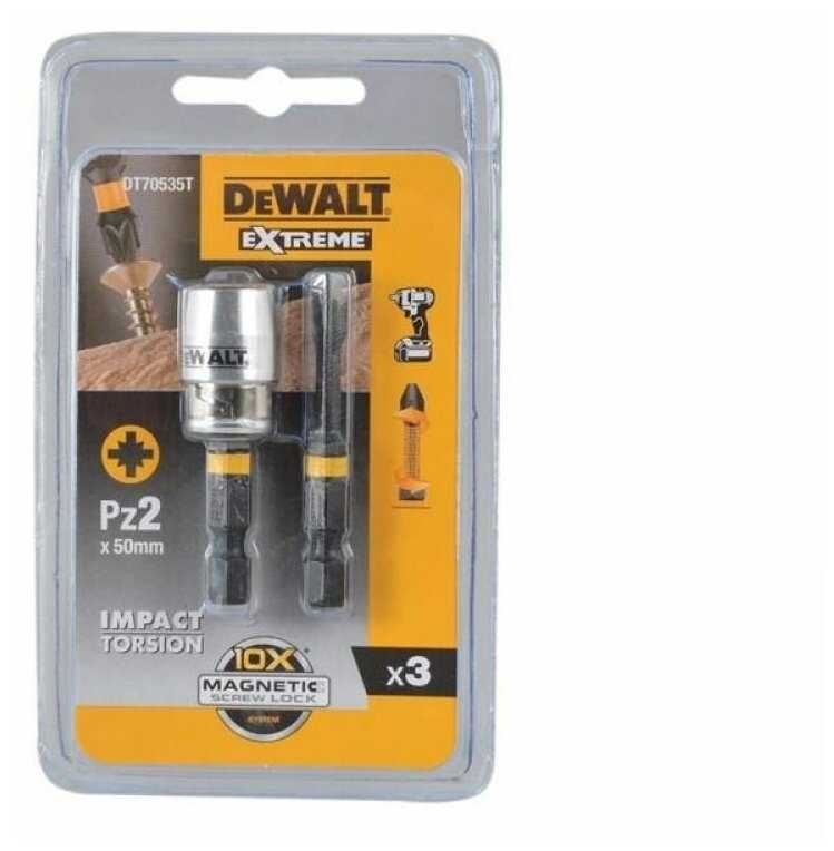 DeWALT Биты PZ2 с магнитным держателем (DT70535T-QZ)