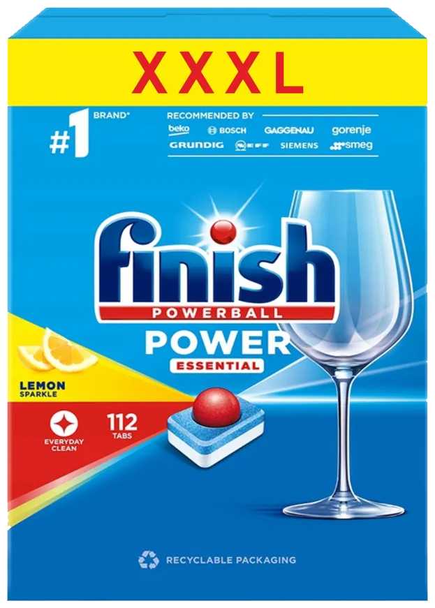 Finish Powerball Power Essential лимон 112 шт