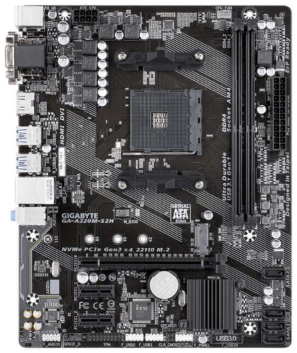 GIGABYTE GA-A320M-S2H (rev. 1.x)