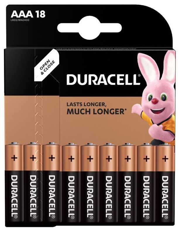 Duracell AAA 18 шт в упаковке ( LR03 BL18 AAA)