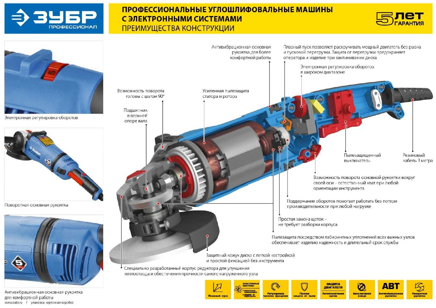 УШМ ЗУБР УШМ-П230-2600 (ПВСТ) фотография 4