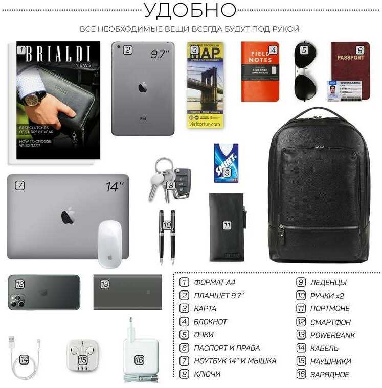 Мужской рюкзак BRIALDI Pathfinder (Следопыт) фотография 17