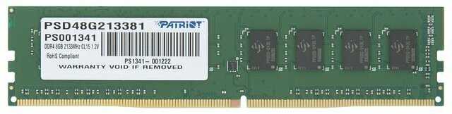 Оперативная память Patriot Memory SL 8 ГБ DDR4 DIMM (PSD48G213381) фотография 6