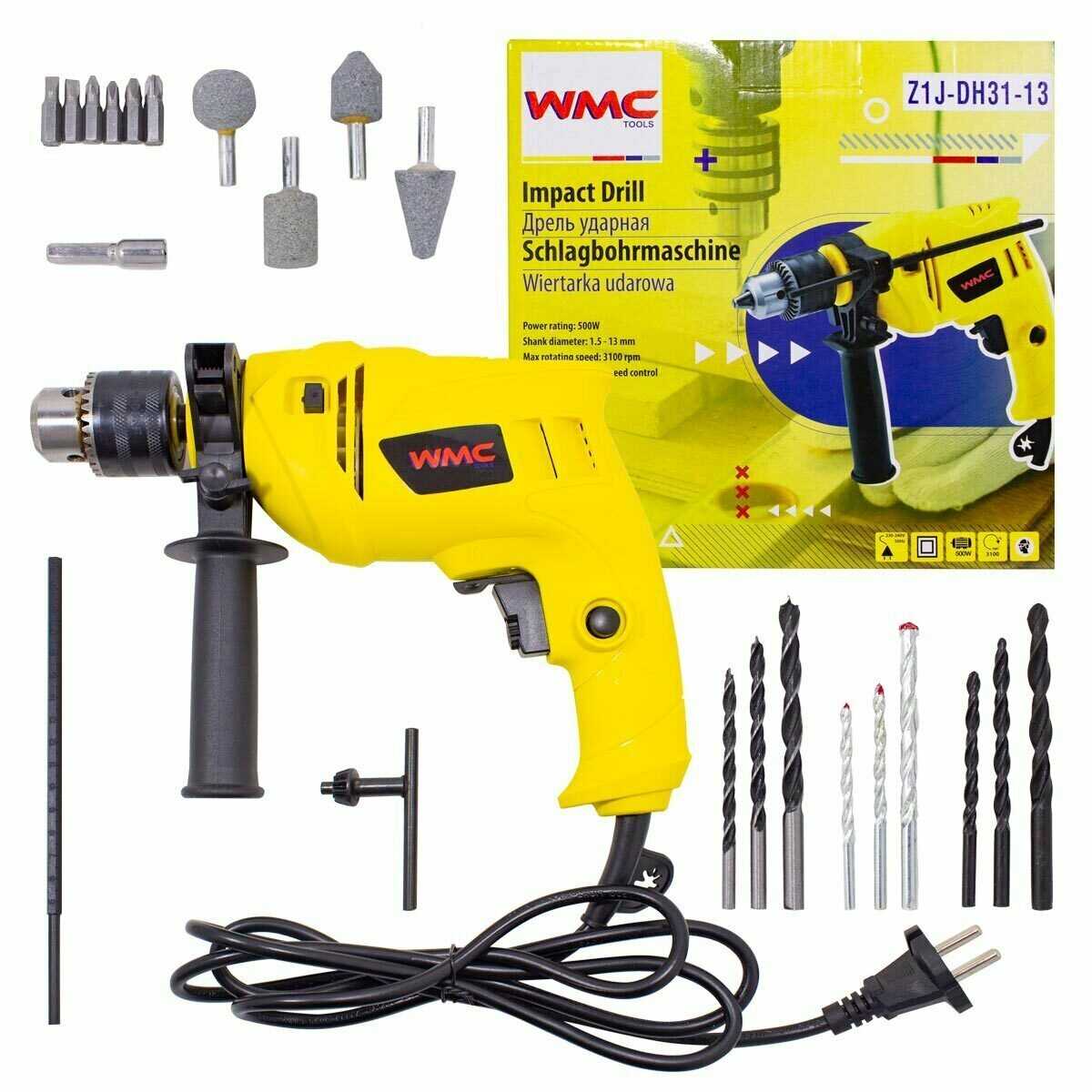 Дрель WMC TOOLS WMC-Z1J-DH31-13 (500Вт, 3100 об/мин, патрон 1.5-13мм)