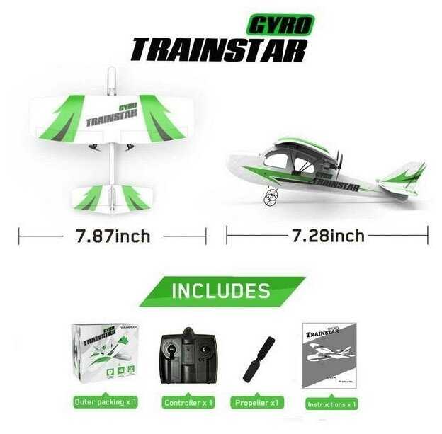 VolantexRC Радиоуправляемый самолет VolantexRC Trainstar Micro 200mm RTF 2.4GHz 2ch LiPo with Gyro - EXA78103R фотография 5