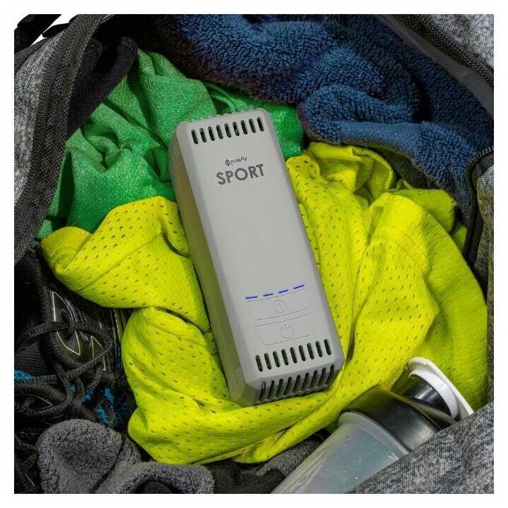 Мощный автономный нейтрализатор вирусов, бактерий, запахов (обеззараживатель) pureAir SPORT для спортивной сумки и фитнес-шкафов, ванных комнат, автомобилей GreenTech Environmental США - антибактериальная очистка воздуха - Активный Кислород + Озонирование. фотография 3