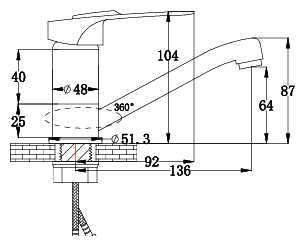 Смеситель для кухни (мойки) Ростовская Мануфактура Сантехники SL55-004F-15, рычажный фотография 1
