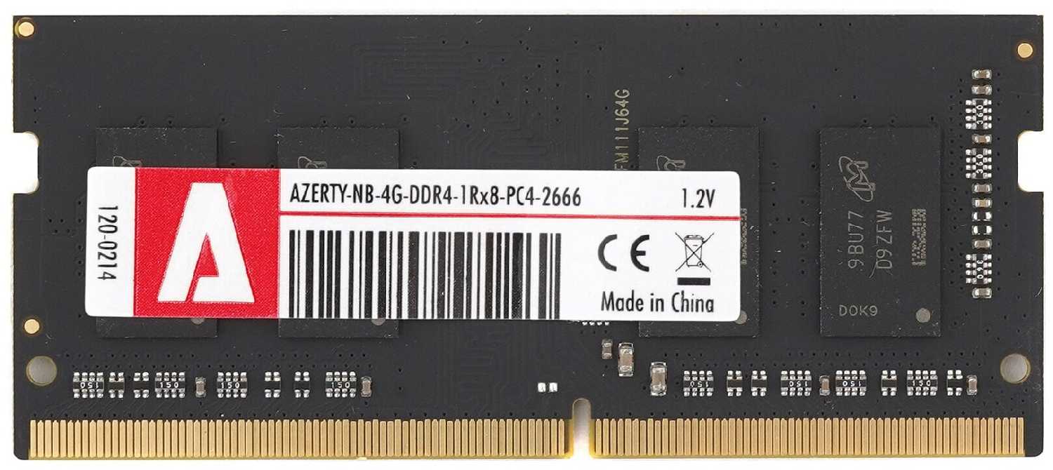 Оперативная память Azerty DDR4 1Rx8 PC4-2666 NB-4G-2666 SODIMM 4Gb фотография 2