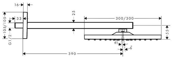 Верхний душ hansgrohe Raindance E 300 Air 1jet 26238000, хром фотография 1