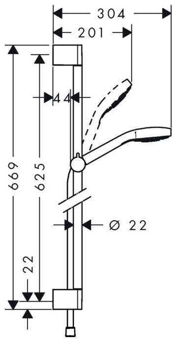 Душевой гарнитур hansgrohe Croma Select E Multi EcoSmart 26580400, фотография 1