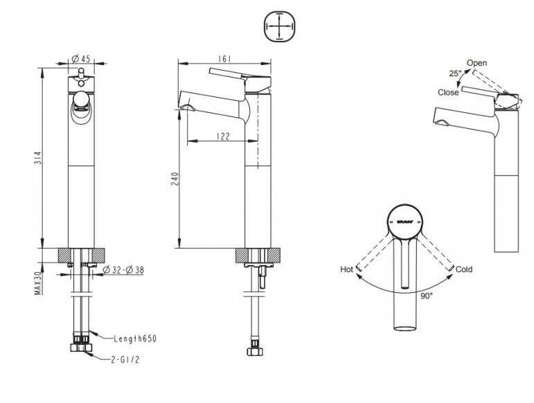 Смеситель для душа Bravat Palace F1172217CP-A-RUS, рычажный фотография 6