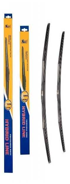 KRAFT KT830868 Щетка стеклоочистителя гибридная Kraft 600/450 мм 2 шт. 1 переходник фотография 2