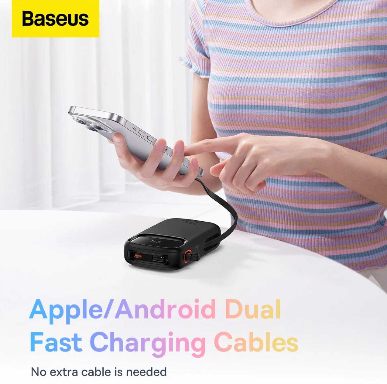 Портативный аккумулятор Baseus QPow2 Dual Fast Charging Cables (20000 mAh) фотография 21