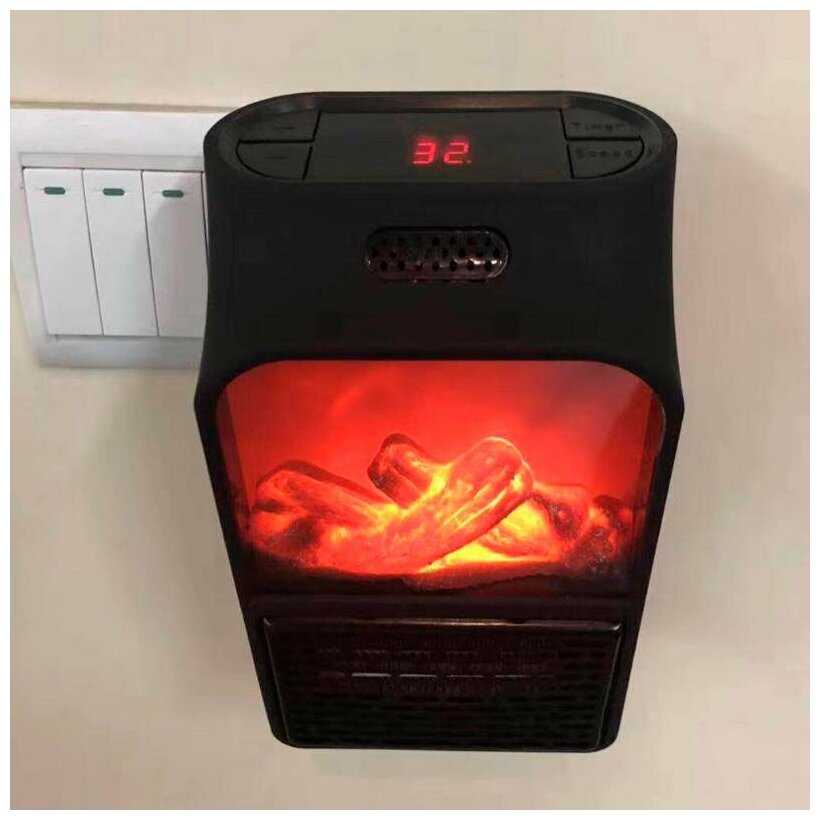 Мини обогреватель-камин в розетку Flame Heater 900Вт с пультом фотография 3