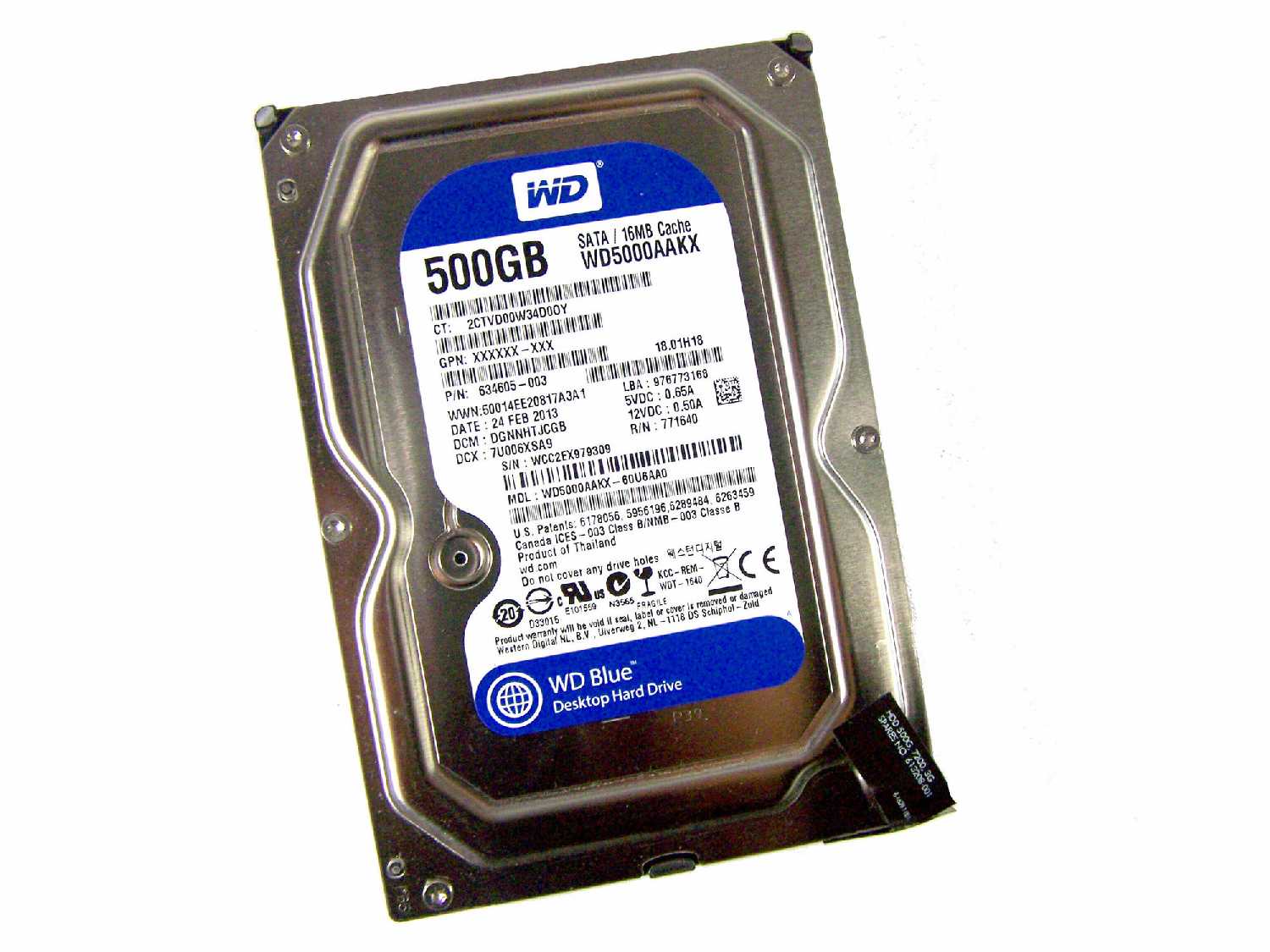 Жесткий диск Western Digital WD Blue Desktop (WD5000AAKX) фотография 18