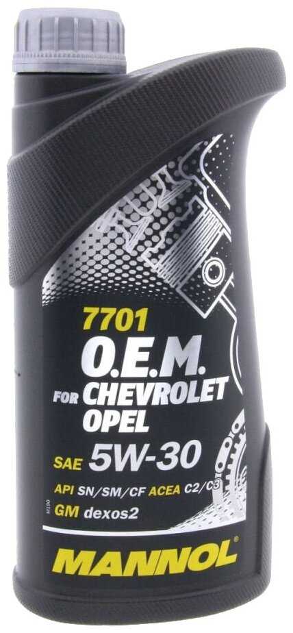 Синтетическое моторное масло Mannol 7701 O.E.M. for Chevrolet Opel 5W-30