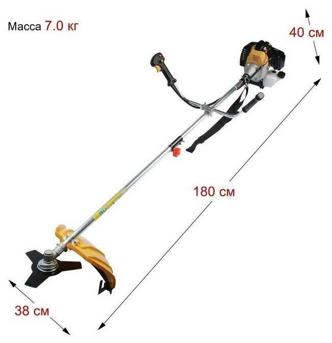 Триммер бензиновый тундра, Easy-start, леска/нож, 43 см3, 2 л. с, в двух коробках фотография 11