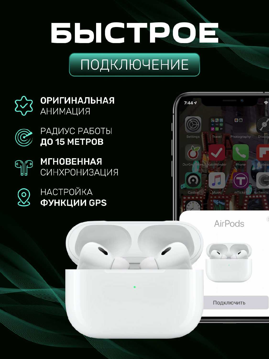 Наушники беспроводные A Pods Pro 2 фотография 1