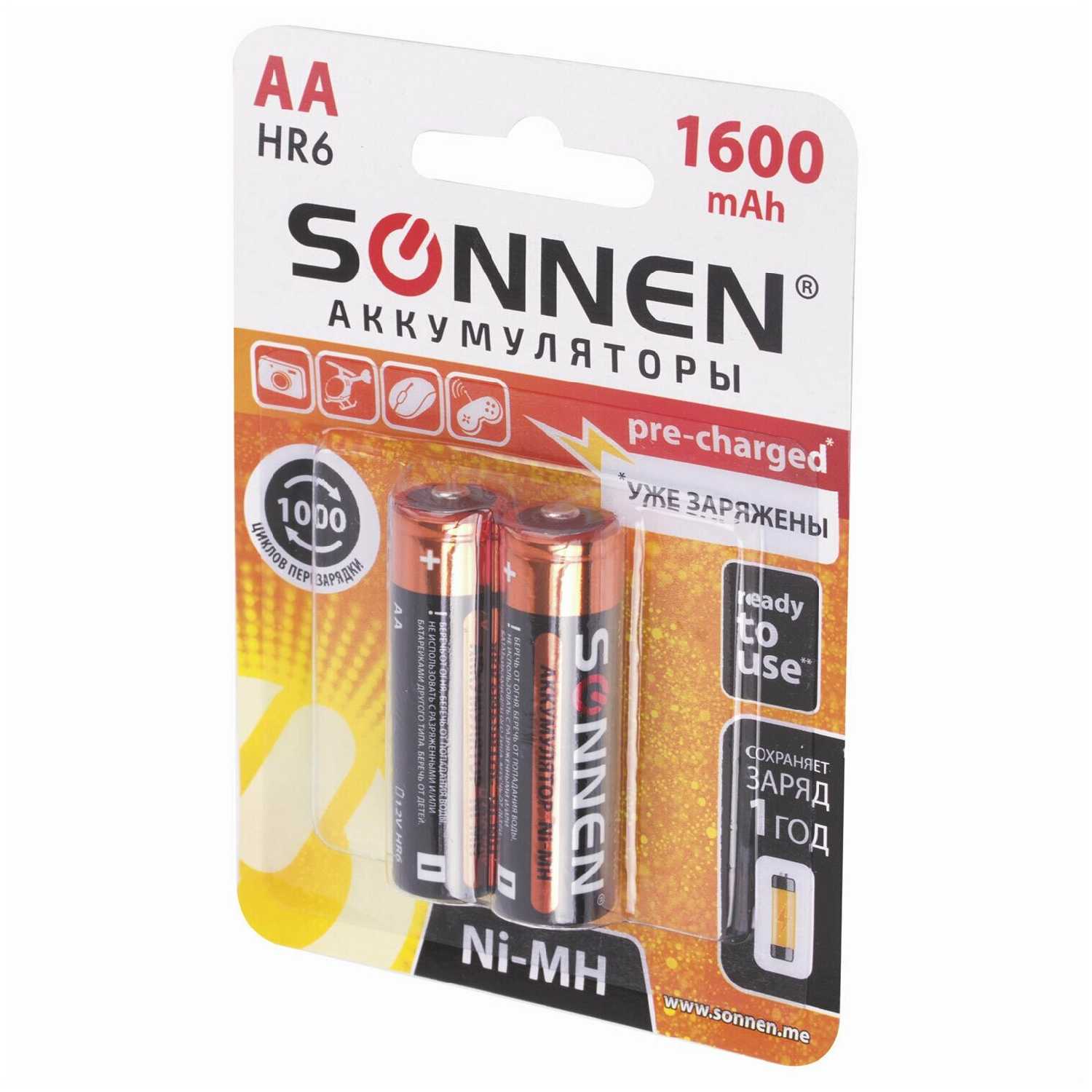 Аккумулятор SONNEN HR06 [AA 1600 мА·ч 1.2 В] фотография 2