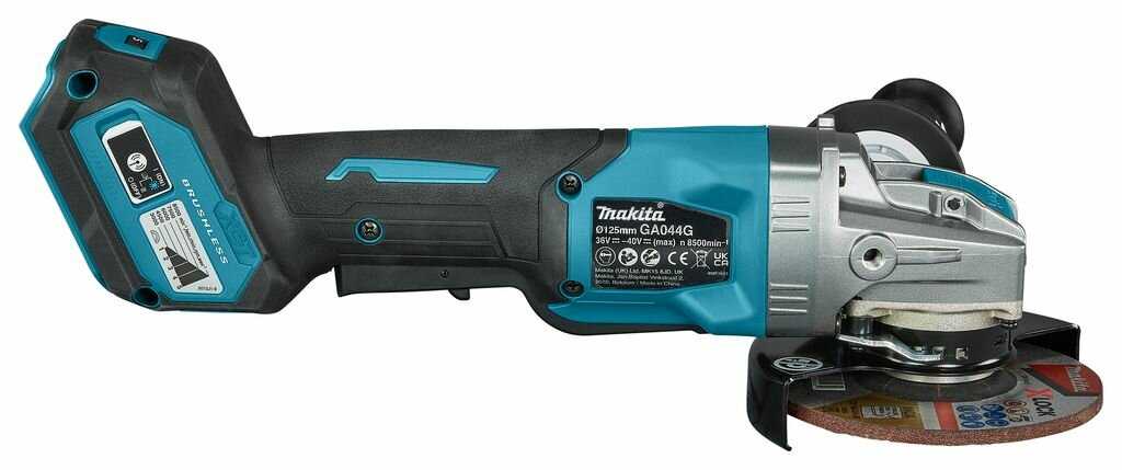 Шлифмашина угловая Makita Шлифмашина угловая аккумуляторная 40В XGT 125мм (GA044GZ01) фотография 3