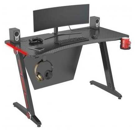 Стол игровой Cactus CS-GTZ-BK-CARBON-RED столешница МДФ карбон каркас черный фотография 8