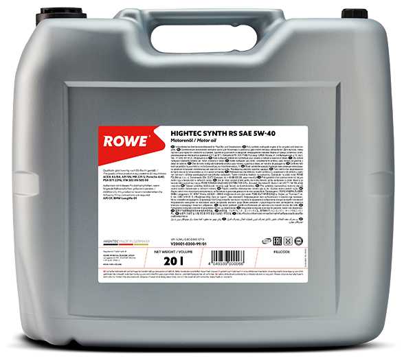 HC-синтетическое моторное масло ROWE Hightec Synt RS SAE 5W-40