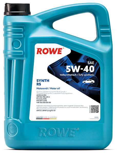 HC-синтетическое моторное масло ROWE Hightec Synt RS SAE 5W-40 фотография 1