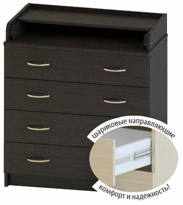 Пеленальный комод Атон Мебель Сириус 80/4 ЛДСП фотография 5