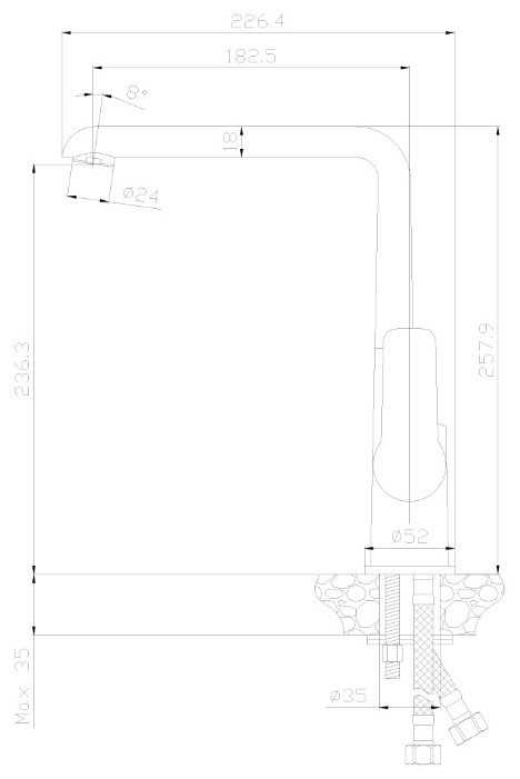 Смеситель для кухни (мойки) Rossinka Silvermix W35-23, рычажный фотография 1