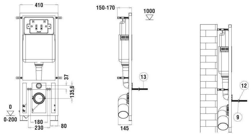 Унитаз с инсталляцией подвесной WELTWASSER Kehlbach 004 GL-WT / Marberg 410 RD фотография 16