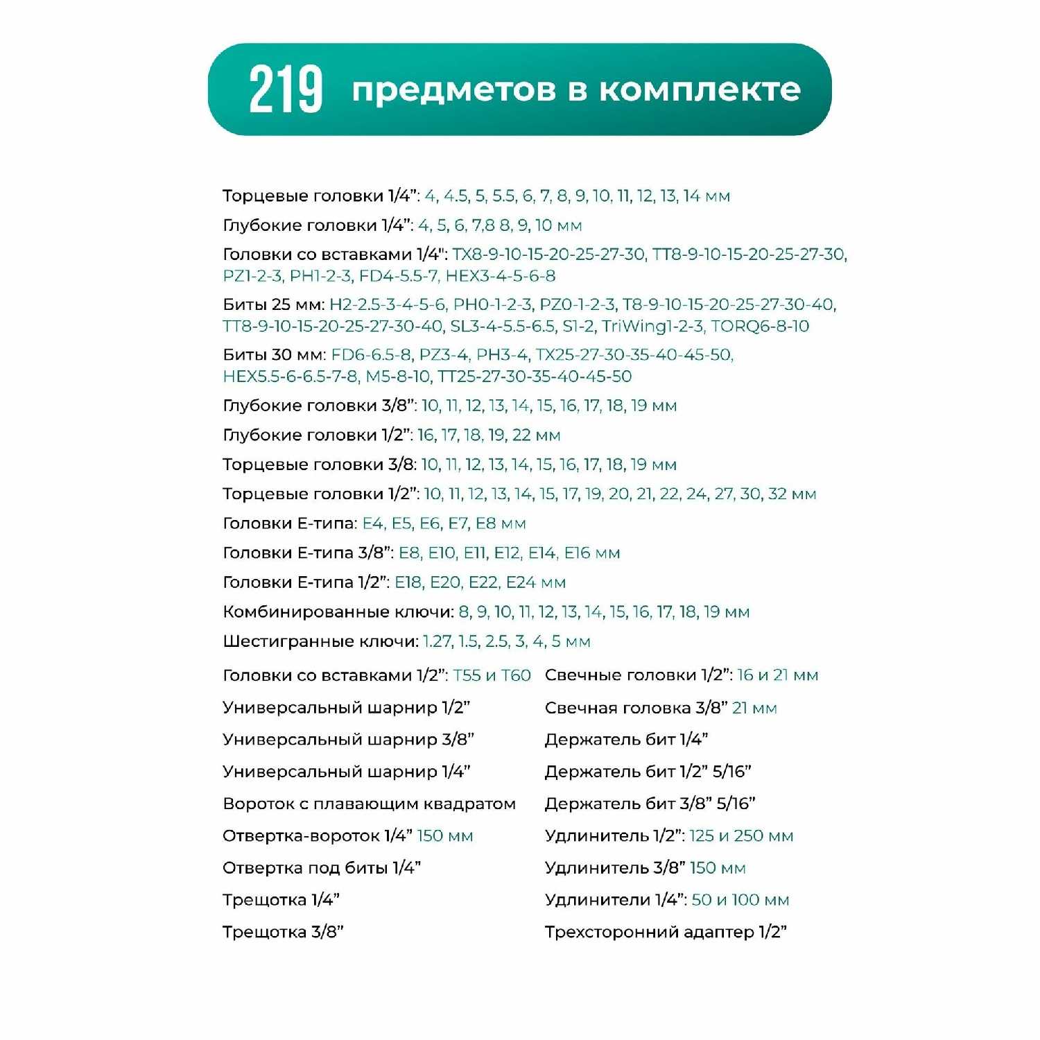 Набор ключей в кейсе-чемодане Набор ключей в кейсе-чемодане (219 предметов) фотография 31