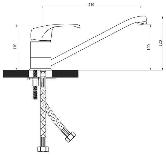 Смеситель для кухни (мойки) СЛАВЕН СЛ-ОД-Р20, рычажный фотография 1