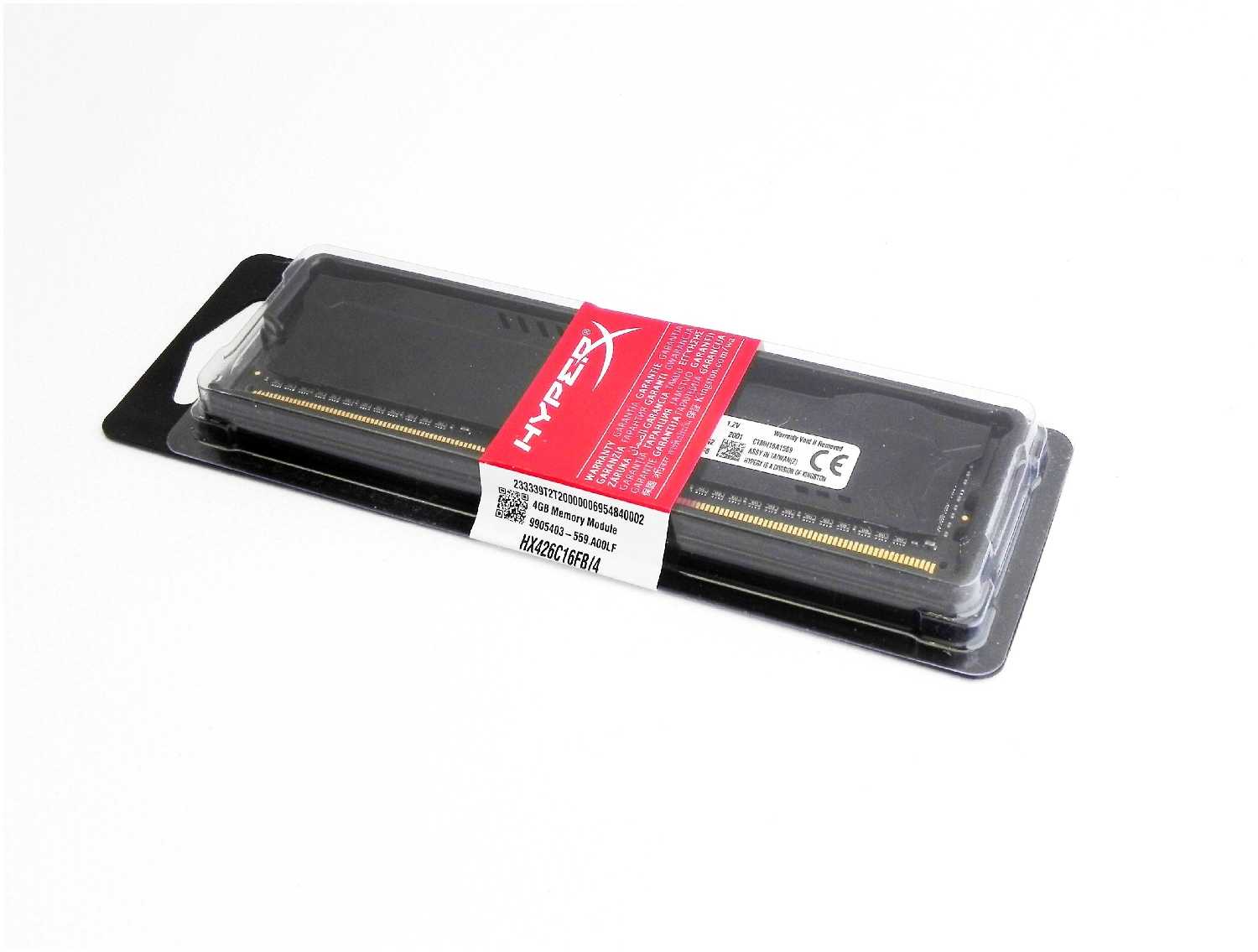 Оперативная память HyperX Fury Black Series 4 ГБ DDR4 2666 МГц DIMM CL16 HX426C16FB/4