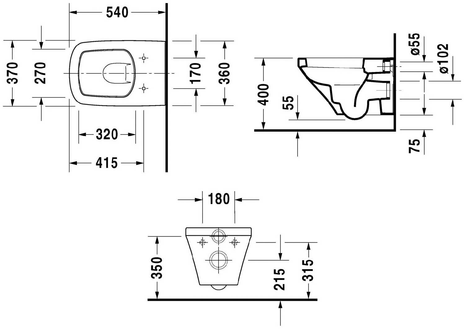 Чаша унитаза подвесная DURAVIT DuraStyle 255209 микролифт с горизонтальным выпуском фотография 4