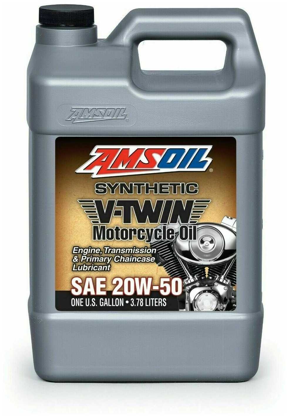 Синтетическое моторное масло AMSOIL V-Twin Synthetic Motorcycle Oil 20W-50 фотография 1