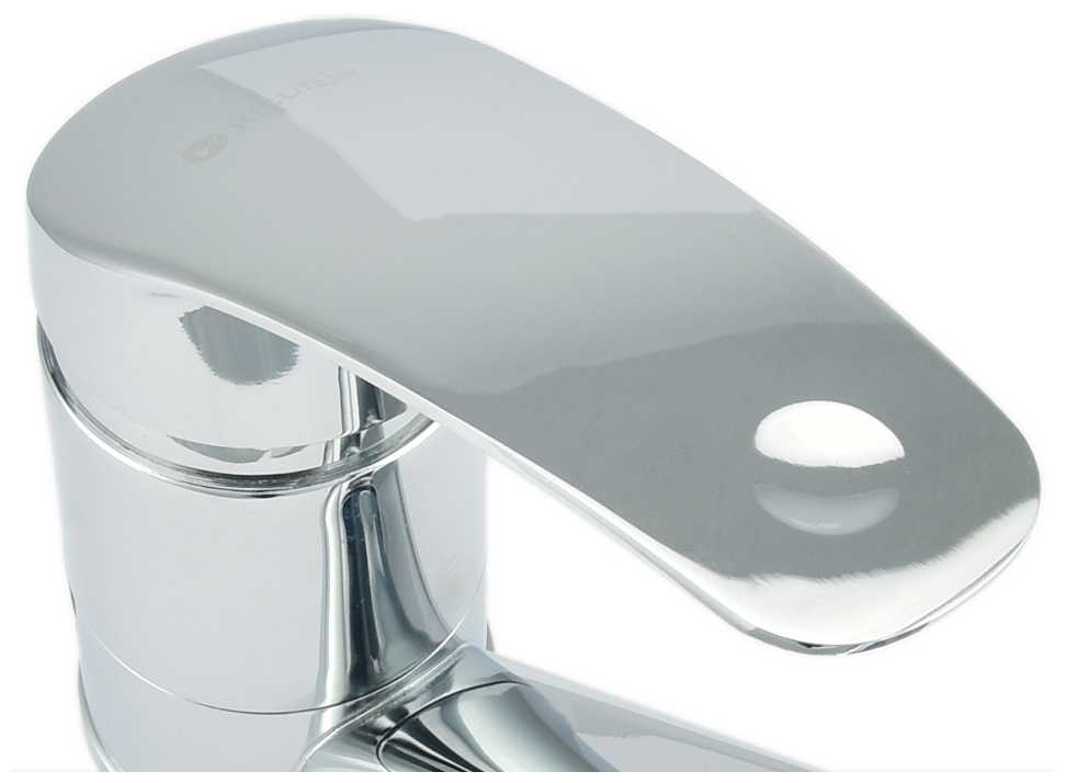 Смеситель для умывальника одноручный Juguni с гибкой подводкой, литой поворотный излив, 0402.709 фотография 4