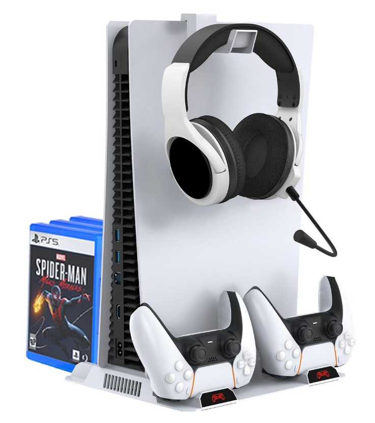 Аксессуары для PS5 Artplays охлаждающий стенд для PS5 с зарядкой для двух контроллеров [для двух контроллеров DualSense] фотография 2